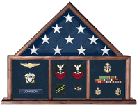 Flag and Memorabilia, Flag Shadow Box, Combination Flag Medal, , The Military Gift Store, Flag and Memorabilia, Flag