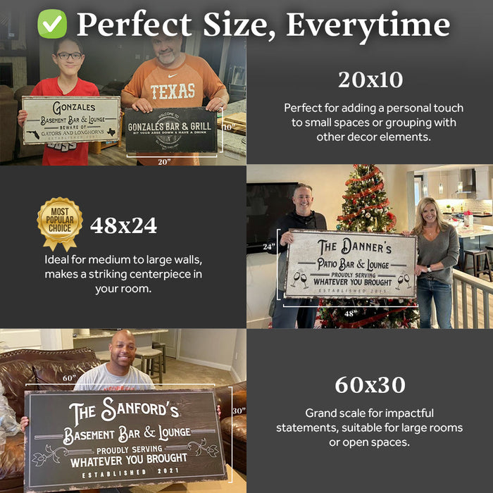 Personalized Basement Bar Sign Rustic Modern Decor For Your Home Bar Perfect Last Minute Anniversary Gift For Him