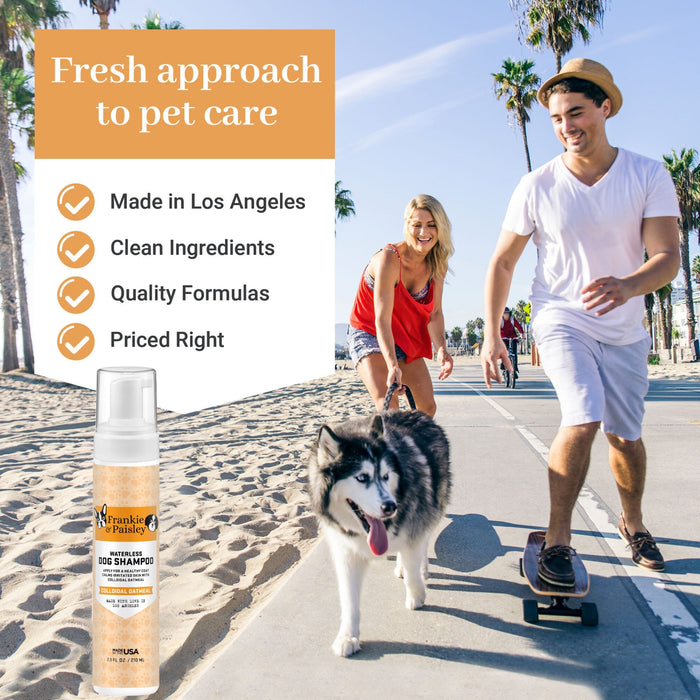 Waterless Dog Shampoo - Colloidal Oatmeal - 7.1oz Pet Grooming Frankie and Paisley Pet Products 