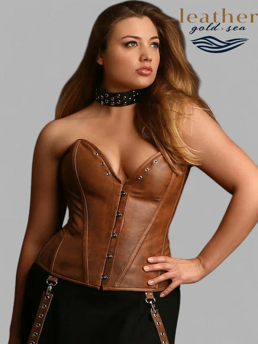 Leather Brown Corset – Genuine Leather