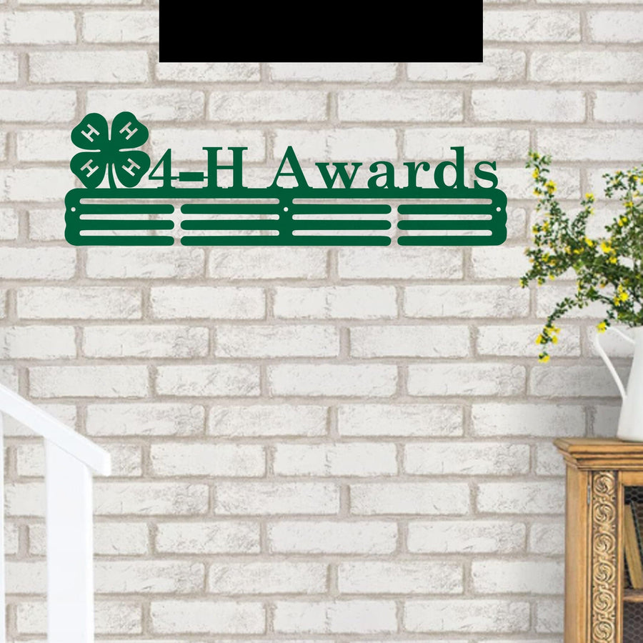 4H Awards Sports Medal Hanger - Personalized Medal Organizer Wall Rack for Athletes