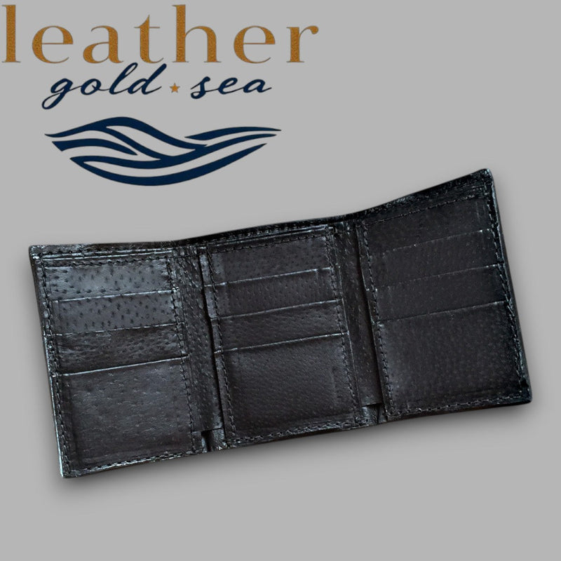 Trifold Leather Wallet – Alligator Style | Brown Wallet For Men