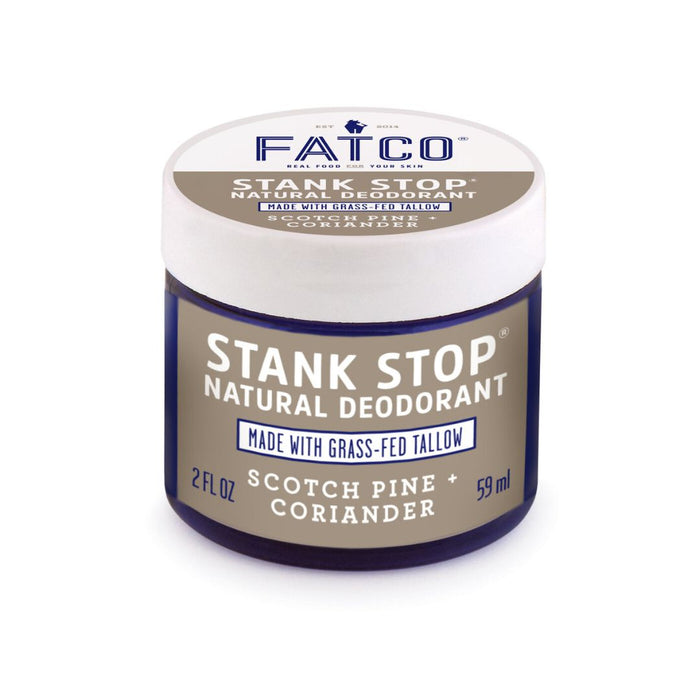 STANK STOP DEODORANT, SCOTCH PINE+CORIANDER, 1 OZ-FATCO1-FATCO Skincare Products grass fed tallow paleo skincare natural deodorant aluminum free
