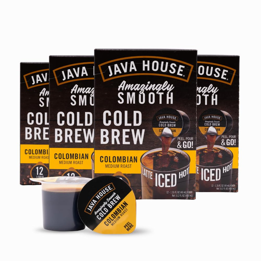 Colombian case cartons beside an open pod