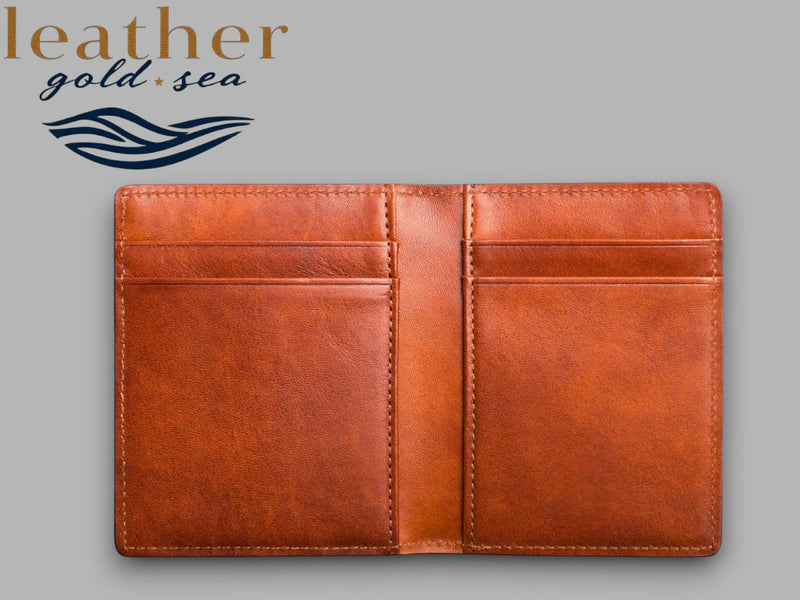 Handmade Mens Leather Bifold Wallet– Brown