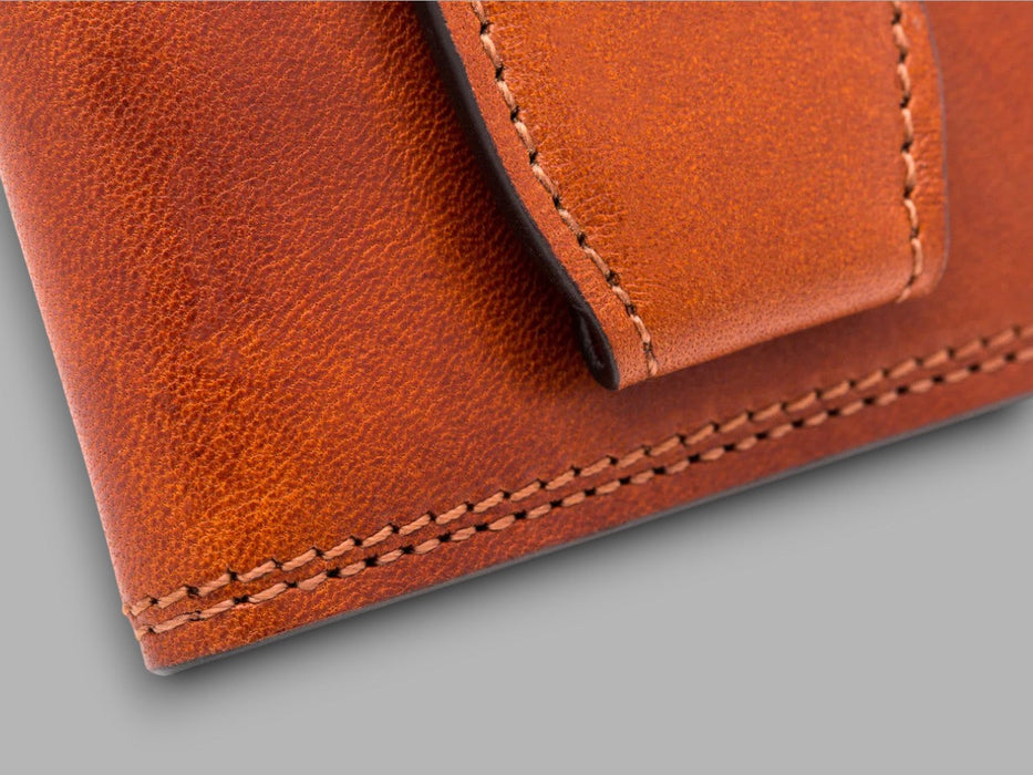 Handmade Mens Leather Bifold Wallet– Brown