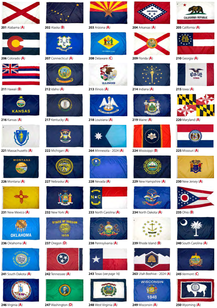 50 State Flag Set Outdoor Nylon