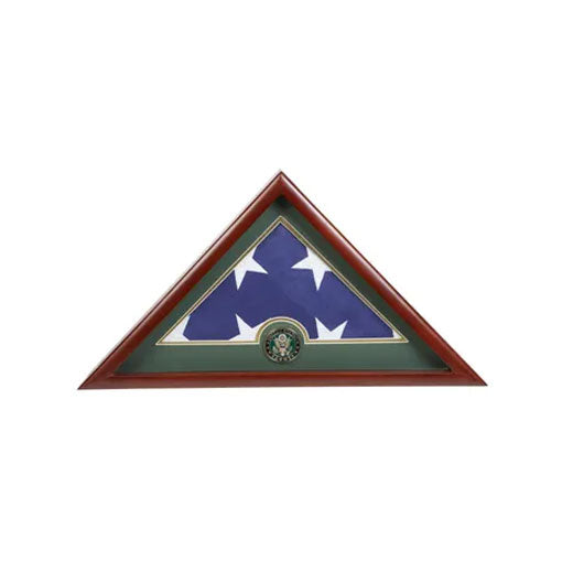 Medallion Flag Display Case, Memorial Flag Display case with Army Green., Medallion Flag Display Case, Memorial Flag Display case, The Military Gift Store, Medallion Flag Display Case