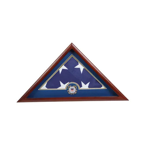 US Flag Display Case with Coast Guard Medallion - The Military Gift Store
