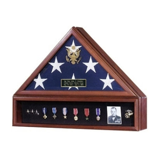 Presidential Flag Case and Medal Display Case - Material Walnut or Cherry. - The Military Gift Store