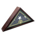 Army Flag Display Case Box, 5x9 Burial - Funeral - Veteran Flag Elegant Display Case with Flat Base, Solid Wood, Cherry Finish., Army Flag Display Case Box, 5x9 Burial - Funeral., The Military Gift Store, Triangle flag display