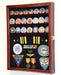 Challenge Coin/Medals/Pins/Badges/Ribbons/Insignia/Buttons Chips Combo Display Case Box Cabinet (Cherry Finish), Challenge Coin/Buttons Chips Combo Display Case Box (Cherry Finish), The Military Gift Store, Display Case Box Cabinet