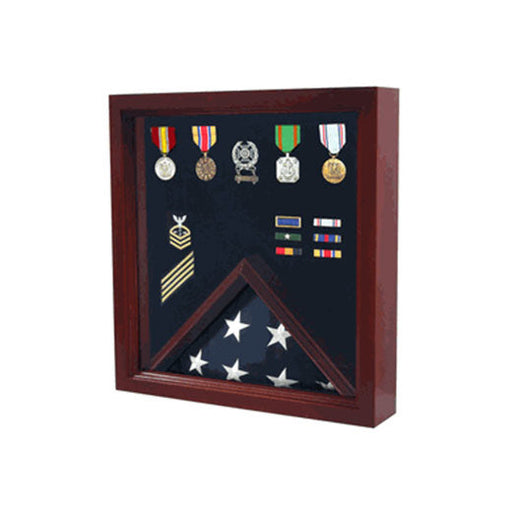 Flag Medal Display Case, Wood Military Flag Medal Shadow Cherry Boxes. - The Military Gift Store