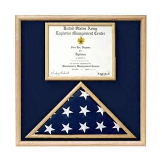 Air Force Flag and certificate Display case - Walnut Material., , The Military Gift Store, Air Force flag display cases, Air force Retirement Shadow Boxes (61)