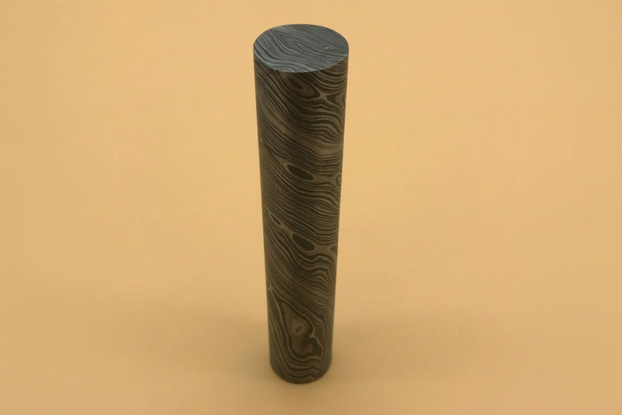 Custom Handmade Damascus Steel Round Rod 5.5 Inch 25.5 mm Diameter