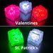 White LED Light up ice cubes with Push Button on/off. Push Button cubes last longer and work in ice, unlike cubes with moisture sensors (which only work when submerged in liquid). When on, the bright color operates in 3 modes: slow flash, fast flash, and steady on. When off, cubes are clear. FDA approved clear acrylic shell is sealed with freezable gel inside and is submersible safe in beverages. They are fun LED party lights