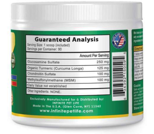 Advanced Hip & Joint Supplement Powder/Meal Topper by Infinite Pet