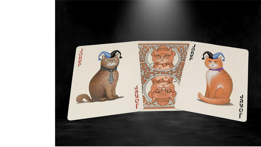 Bicycle Poker Cats V2 Playing Cards - Hand-Drawn Feline Artwork Deck