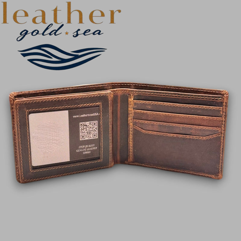 Bifold Leather Wallet | Handmade | Brown Wallet for Men
