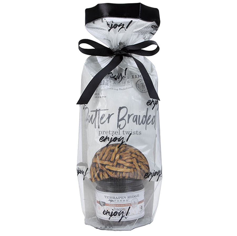 Everyday Grab and Go Giftset with Bacon Pepper Dip and Braided Butter Pretzels