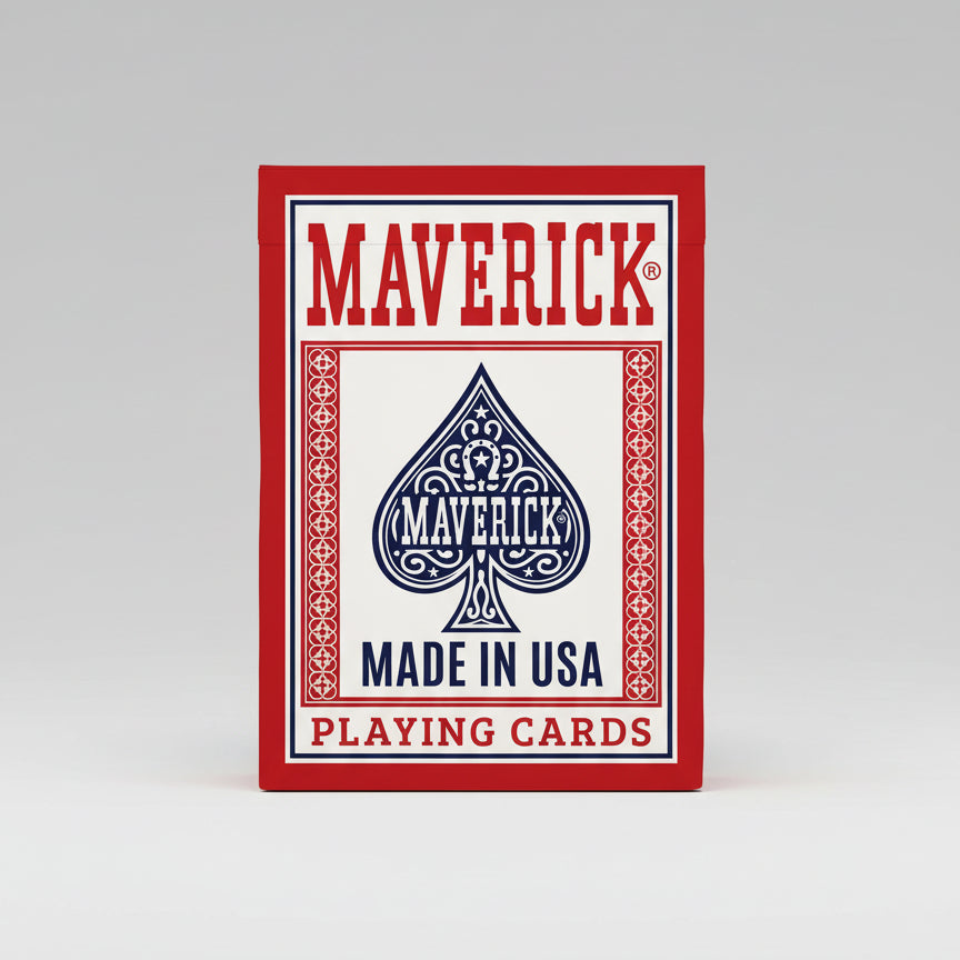 Maverick Playing Cards – Standard Index – Made in USA – Red or Blue Deck