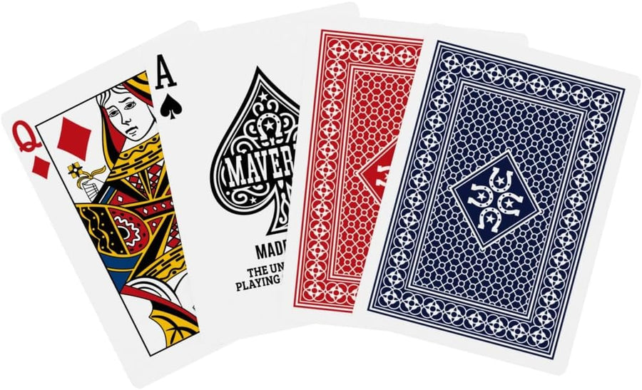 Maverick Playing Cards – Standard Index – Made in USA – Red or Blue Deck