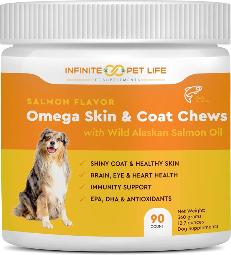 Salmon Flavor Omega Skin & Coat soft chews with Wild Alaskan Salmon Oil by Infinite Pet