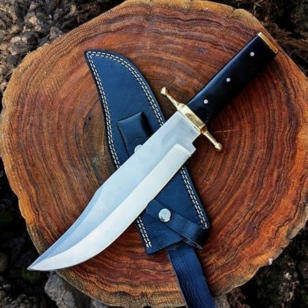 Handmade Bowie Knife – D2 Steel Blade & Buffalo Horn Handle