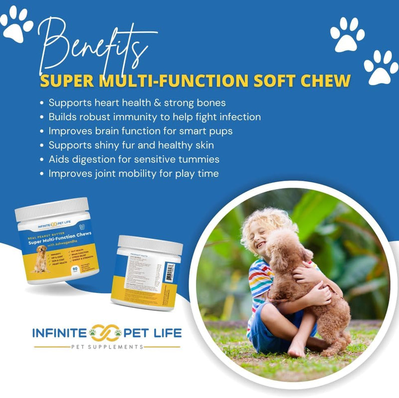 Super Multi-Vitamin Peanut Butter Soft Chew with Ashwagandha by Infinite Pet