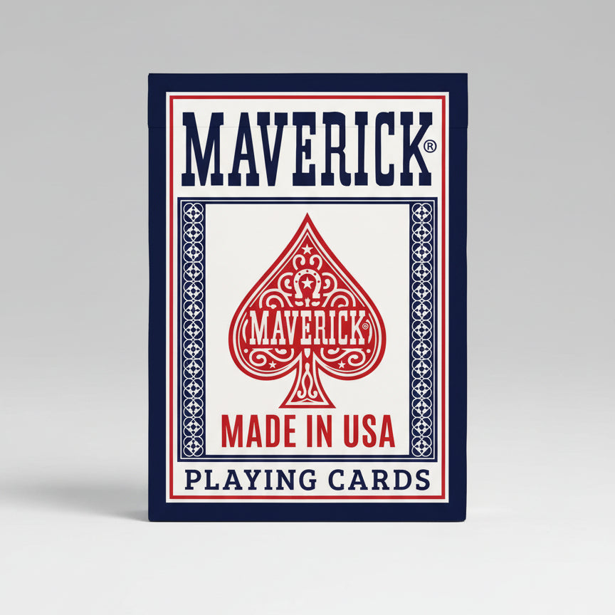 Maverick Playing Cards Brick (12 Decks, Red & Blue) – Standard Index – Made in USA