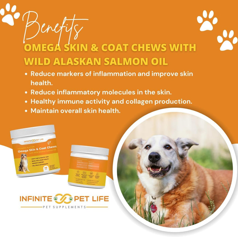 Salmon Flavor Omega Skin & Coat soft chews with Wild Alaskan Salmon Oil by Infinite Pet