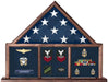 Memorial Flag Case, Three Bay shadow box perfect size case for a your mantle, Memorial Flag Case, Three Bay shadow box perfect size case, The Military Gift Store, Memorial Flag Display Case