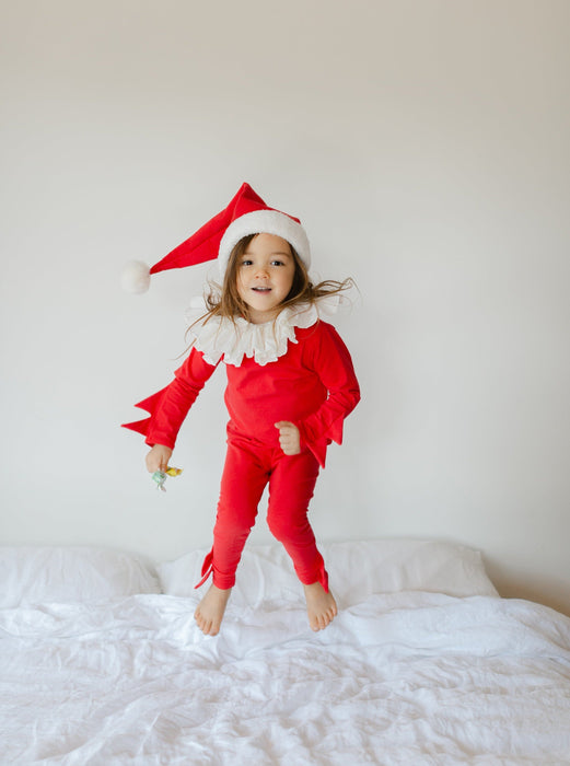 Red Holiday Elf Pajama Costume, Santa Costume by Band of the Wild