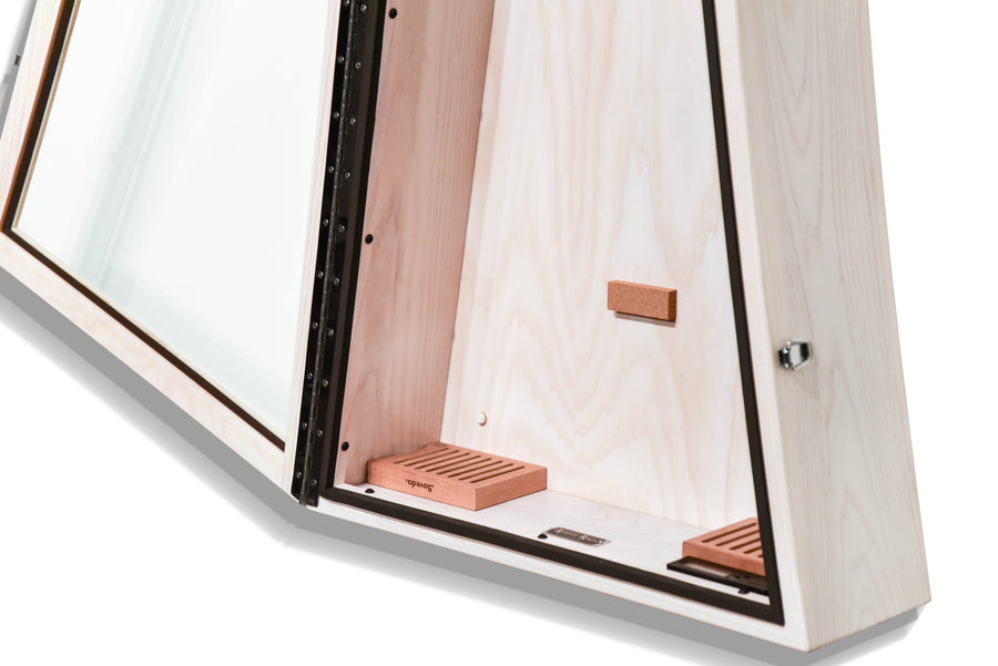 ClimaCase Triangle Humidor - Northern White Ash with White Wash Stain
