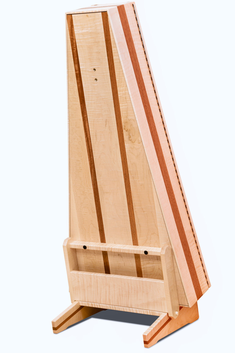 ClimaStand Triangle Humidor with Base - Flamed Maple with Mahogany