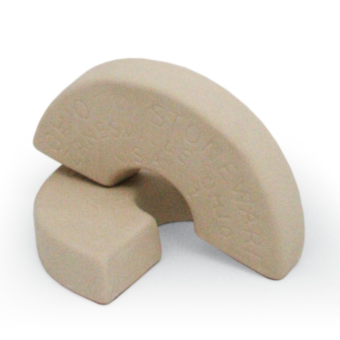 1-Gallon Stoneware Crock Weight Set - two semicircular ceramic weights