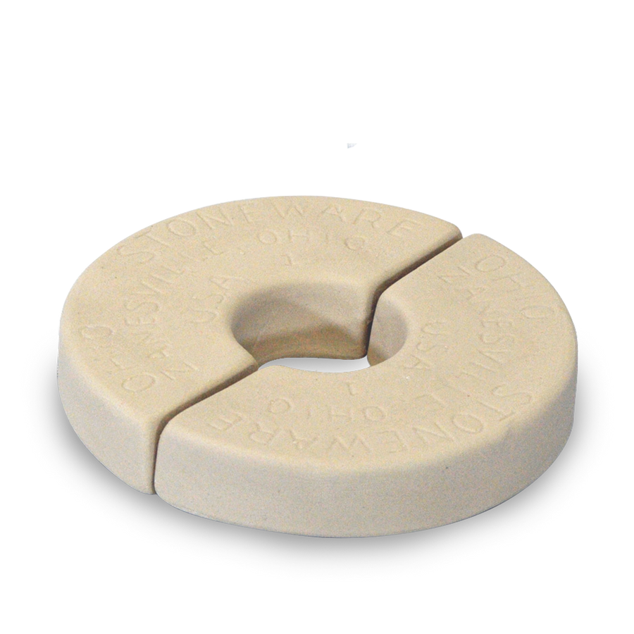 1-Gallon Stoneware Crock Weight Set - two semicircular ceramic weights