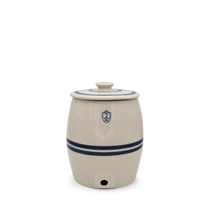 Stoneware Beverage Keg with Lid - 2 Gallon