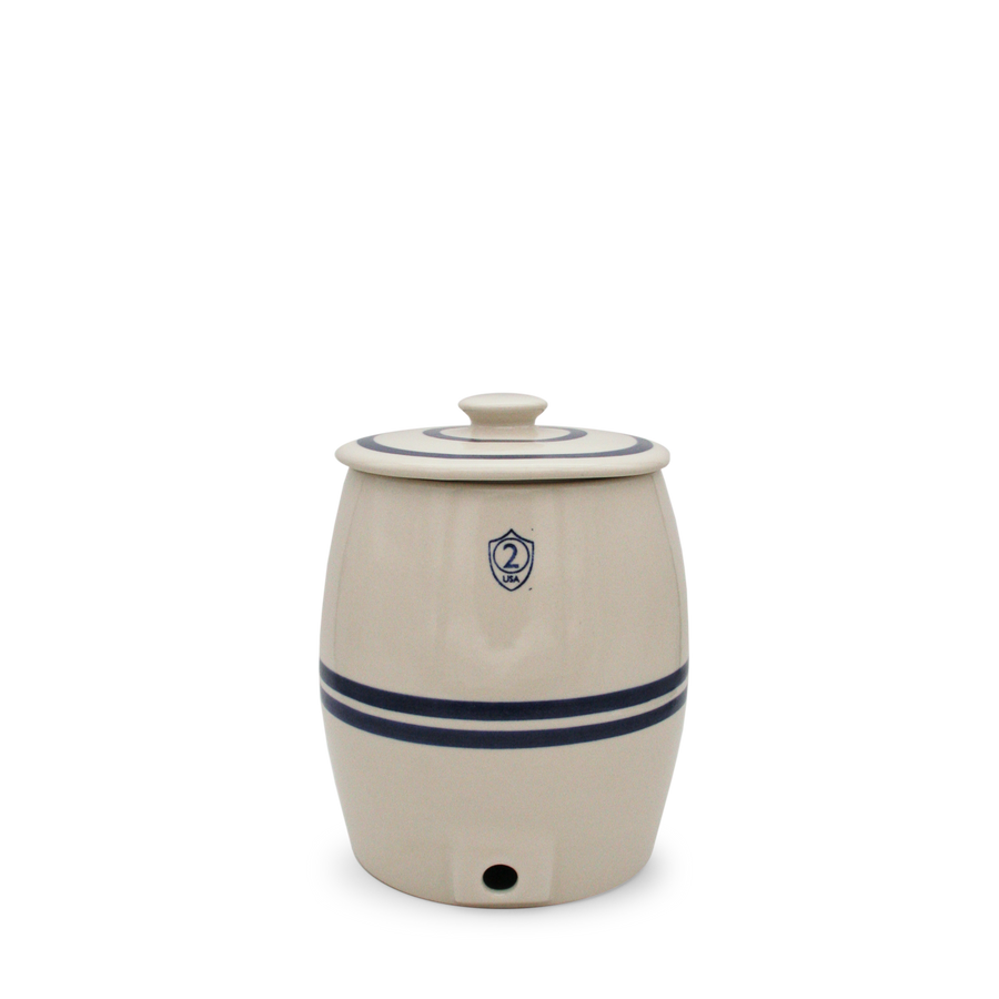 Stoneware Beverage Keg with Lid - 2 Gallon