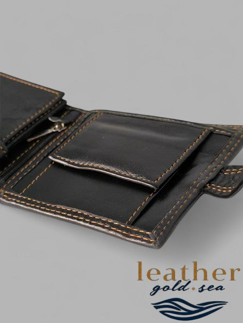 Modern Trifold Leather Wallet for Men – Handcrafted