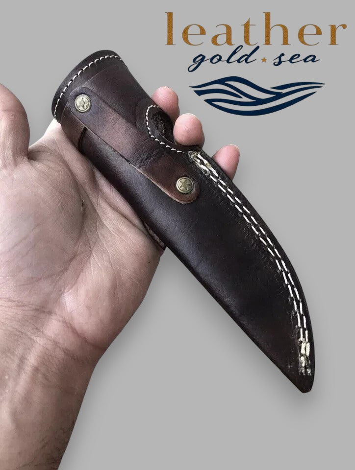 Cowboy Leather Knife Sheaths – Handmade Dark Brown