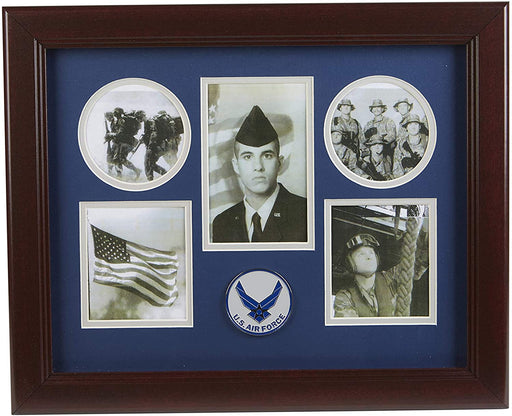 The Military Gift  Store Products Frame Aim High Air Force Medallion 5 Picture Collage Frame.