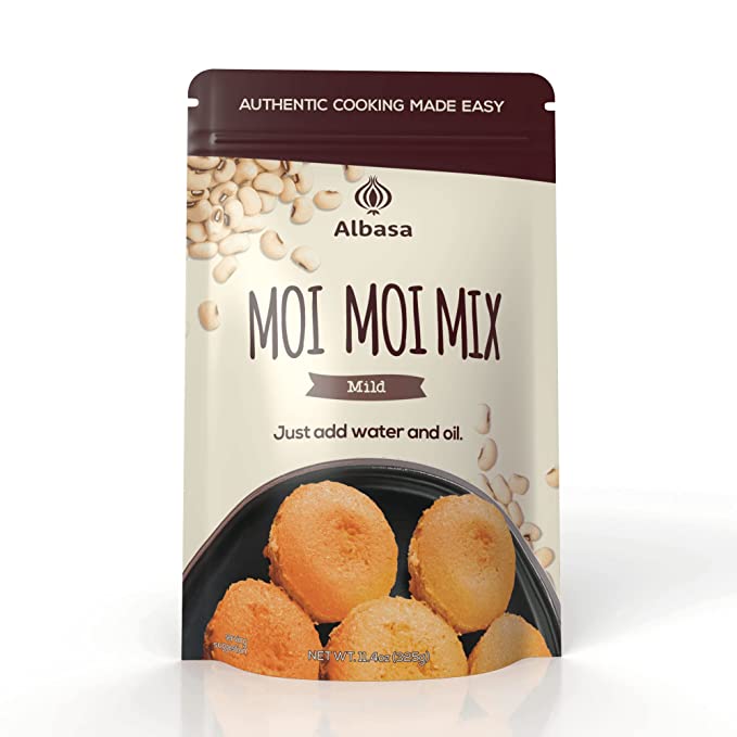 Moi Moi bean pudding mix pouch, front label