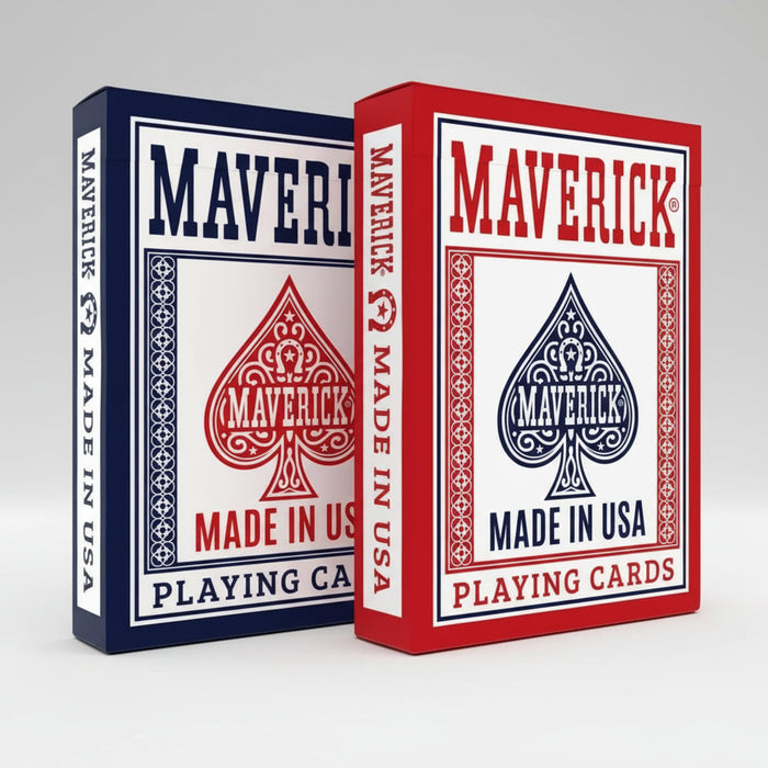 Maverick Playing Cards Brick (12 Decks, Red & Blue) – Standard Index – Made in USA