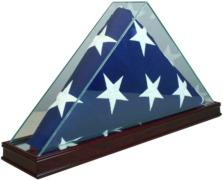 Perfect Cases All Glass Flag Display Case for 9.5' X 5' Flag with Engraving (Black)., Perfect Cases All Glass Flag Display Case for 9.5' X 5' Flag, The Military Gift Store, Glass display case