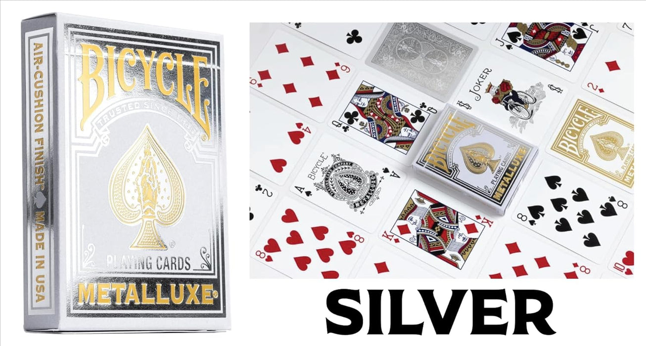 Bicycle Metalluxe Playing Cards – Luxury Foil Rider Back (Red, Blue, Green, Gold, Silver, & Orange)