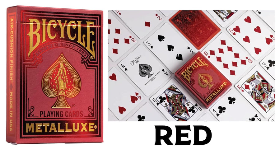 Bicycle Metalluxe Playing Cards – Luxury Foil Rider Back (Red, Blue, Green, Gold, Silver, & Orange)
