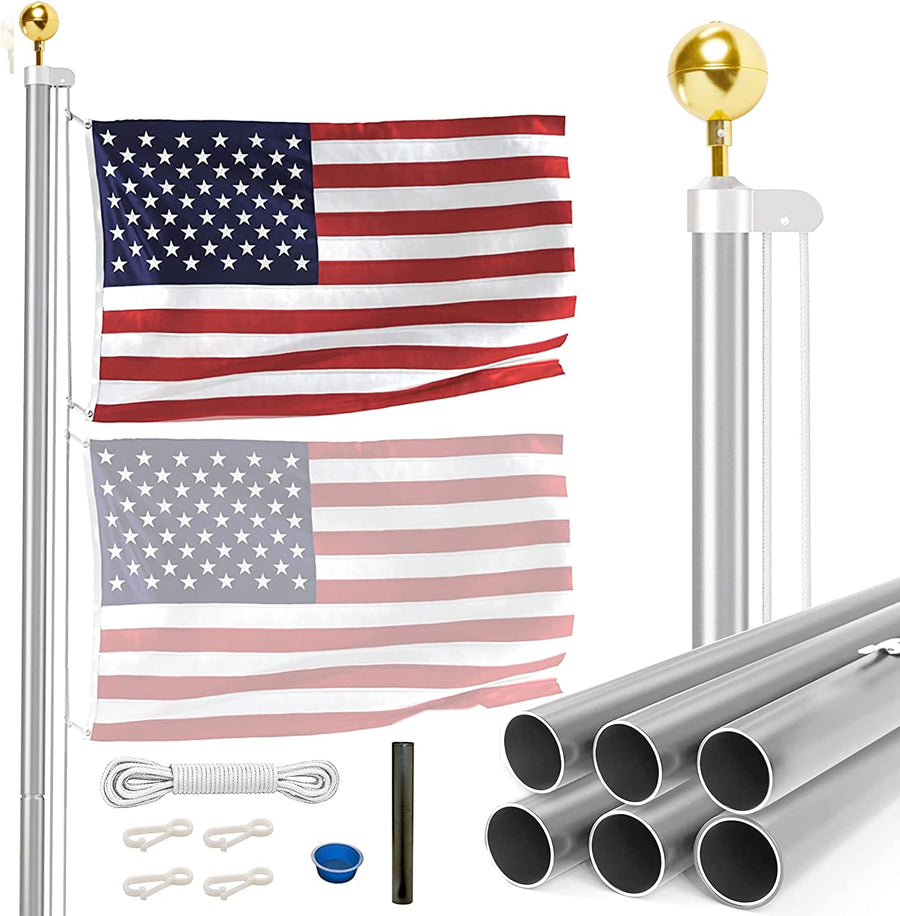 All American Series - 25’ Tapered Sectional Flagpole kit