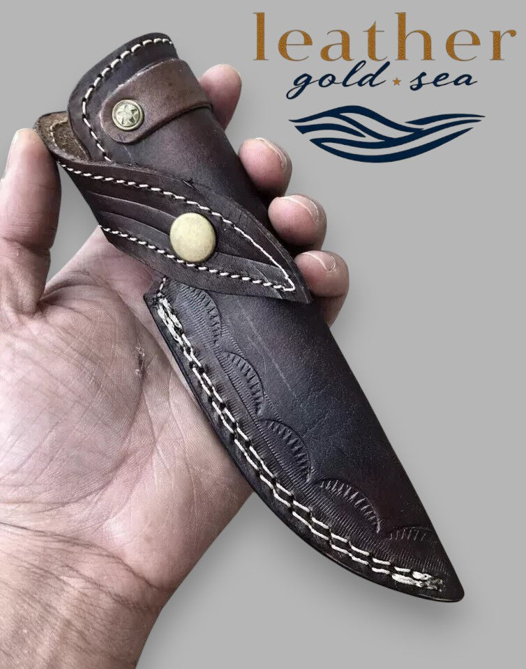 Cowboy Leather Knife Sheaths – Handmade Dark Brown