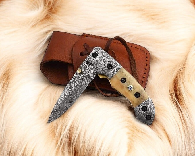 Mini folding knife | Bone Handle pocket knife | 3 inch blade